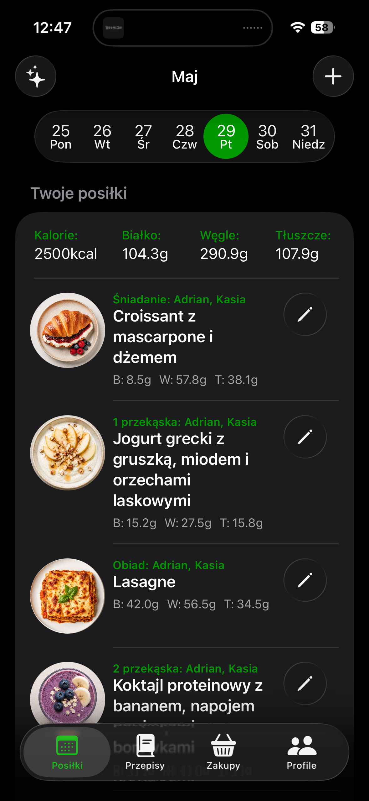 Wspólny plan posiłków
