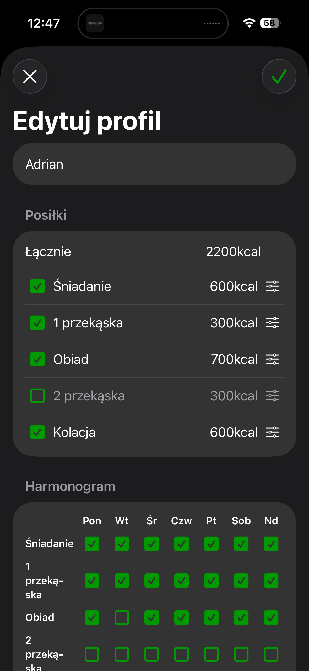 Profil i preferencje domownika